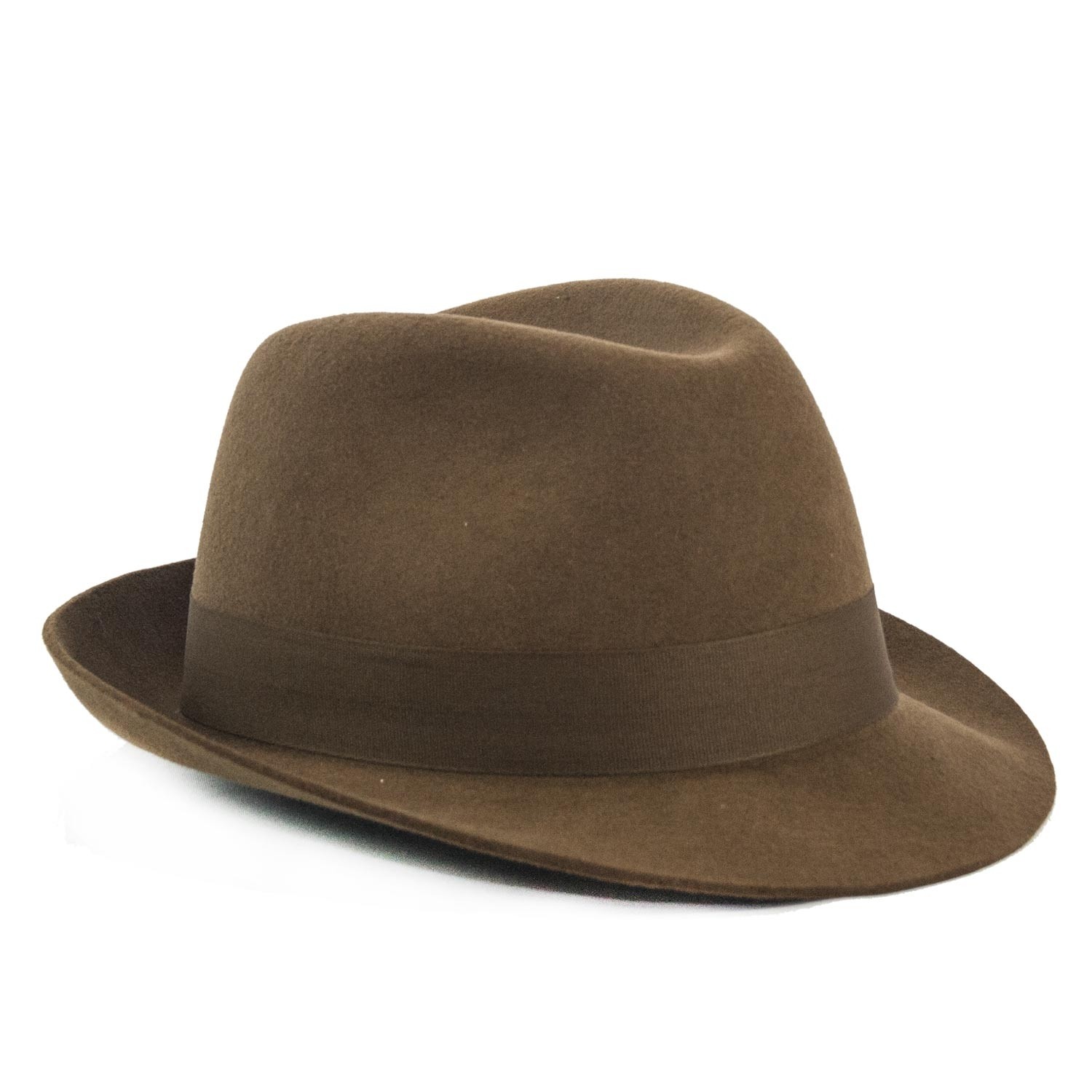 Chapéu Cury Masculino Marrom Aba Curta Fedora