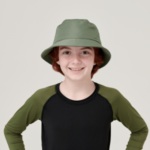 Chapéu Basic Kids Verde Militar com Proteção Solar UV
