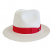 Chapéu Panamá Marcatto Aba Curta Marfim com Fita Vermelha