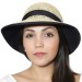 Chapéu Palha Fernanda Preto - Proteção Solar  UV